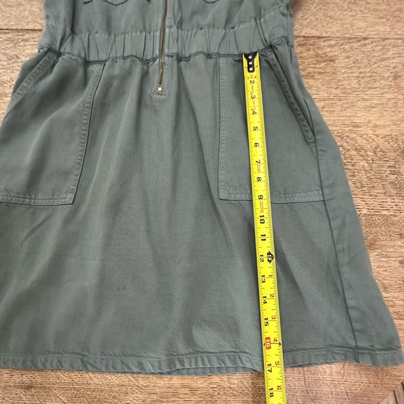 J. Crew Zip Front Chino Gray Green Pocket Utility Dress size 8 - Picture 14 of 16